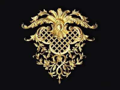 Central decor ornament for furniture 3D model 1063