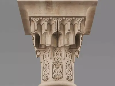 Classic Islamic Muqarnas Column 002 3D model