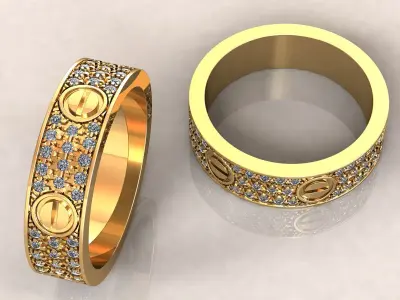 Love Ring C Pave Big Size 3D print model