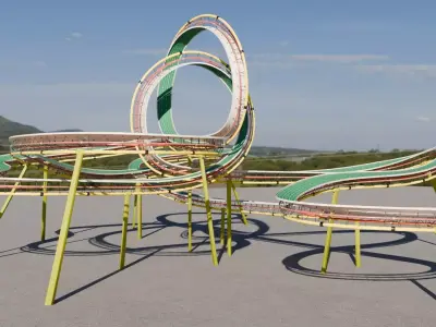 Acrobatic Stunt Track  Low-poly 3D model