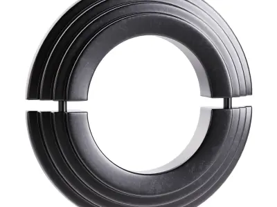 Black Radiator Pipe Flanges Aluminum Escutcheon Ring Plate 3D model