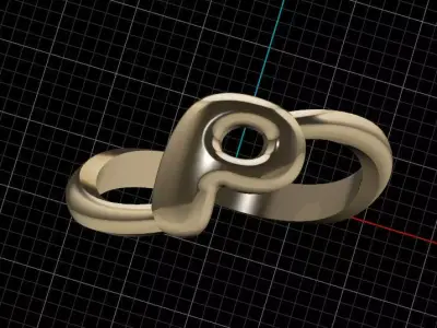 P alphabet baypass ring 3D print model