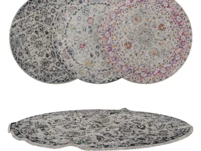 Round Rug Set 161 3D model