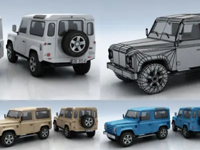 10 - City cars models E Low-poly 3D model