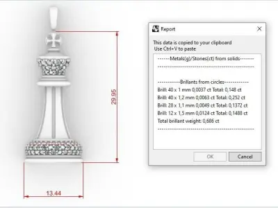 CHESS PIECE PENDANT 3D PRINT MODEL 3D print model
