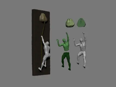 Climber statue wall hanging ornament model 3 3D print model