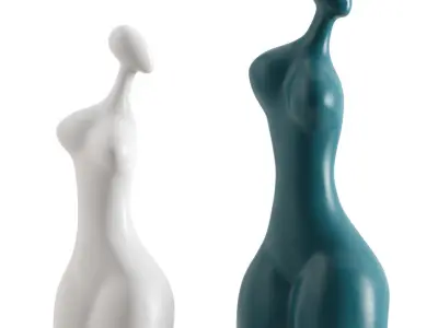 Modern ceramic abstract female statues 3D model