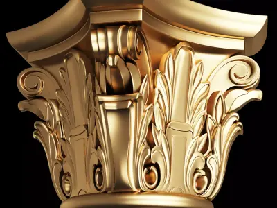 Carved Capital 0202 Low-poly 3D model