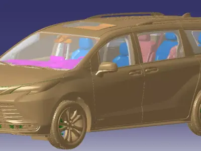 Toyota Sienna Platinum Hybrid 2021 Vehicle 3d scan model 3D model