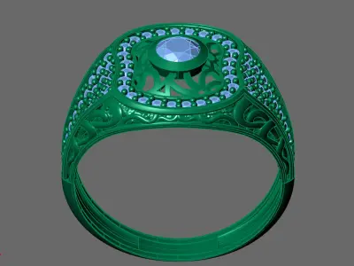 Gents Rings Diamond Men Ring STL 3DM 3D ready print model 3D print model