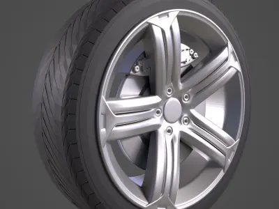 VOLKSWAGEN SCIROCCO TYRE RIM 3D print model