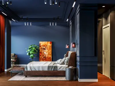 Luxury Modern Villa Bedroom Interior Scene 3ds Max  Corona 3D model