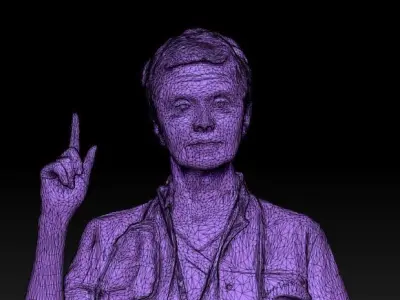 Adult female medical doctor 129 Low-poly 3D model