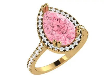 Pear Halo Ring 4641 3D print model