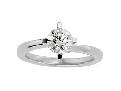 Solitaire ring model 3D print model 7