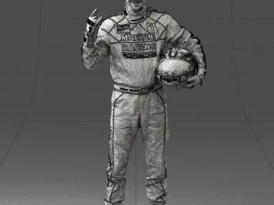 Male race car driver 0268 3D Print Ready 3D print model