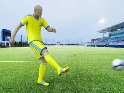 Soccer Player Rigged Low-poly 3D model