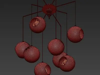 Colorful Glass Chandelier 3D model