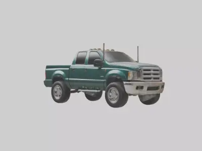 Dieselpowered Pickup Truck model 2 Low-poly 3D model