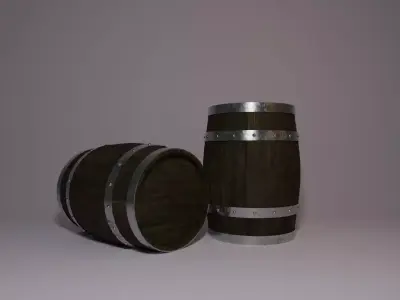 Antique Wooden Barrel Free low-poly 3D model