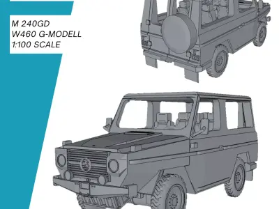 Mercedes 240GD W460  3D print model