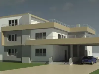Modern 3d House 1plan Low-poly 3D model