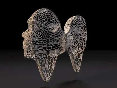 Womans face 3D print model