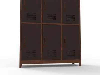 METAL CABINET -TRIPLE LONG SIX COVER-RUSTY Low-poly 3D model