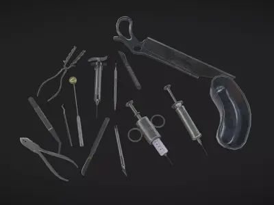Medical Tools 02 Low-poly 3D model