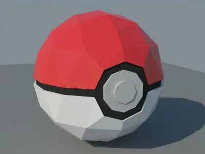 Pokemon Go Ball  Low-poly 3D model