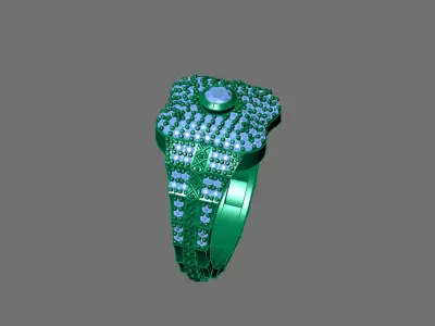 Gents Rings Diamond Men Ring STL 3DM 3D ready print model 3D print model
