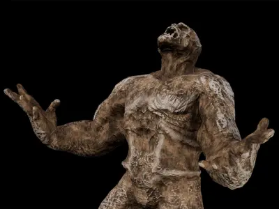 Mummy-zombie strong low-poly game engine ready 3D model Low-poly 3D model