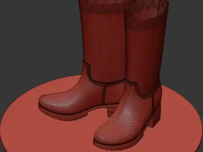 Moncler Simone Rocha Rebekah Rain Boots 3D model