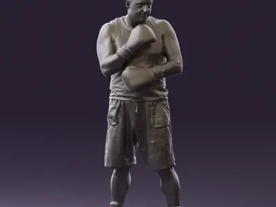 Boxer in gray 0781 3D Print Ready 3D print model