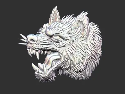 angry wolf 3D print model