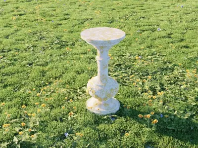  Enchanting Flower adorned Pedestal for Games and Films Low-poly 3D model