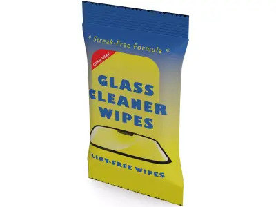 Car cleaning Glass Cleaner Wipes Low-poly 3D model