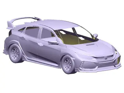CIVIC TYPE R FK8 Full Exterior Mesh Model - 3D Laser-Scanned 3D model