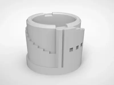 circle stairs pattern vase 3D print model