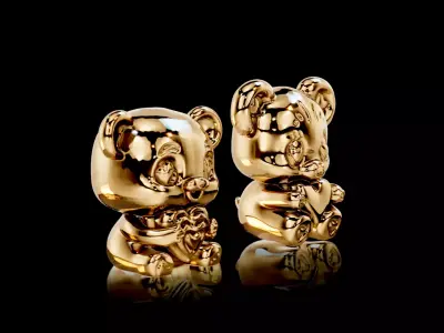 Valentines day Cute Love bears 3D print model