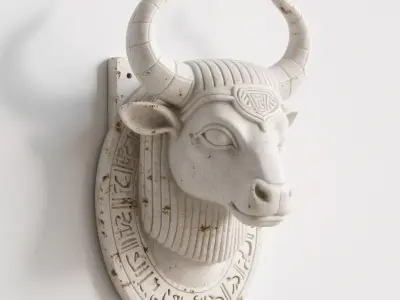 bull head sculpture 3D print model