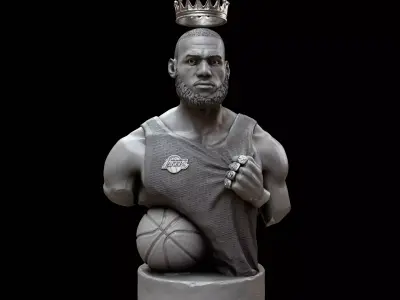 Lebron James Bust for 3D printing 3D print model