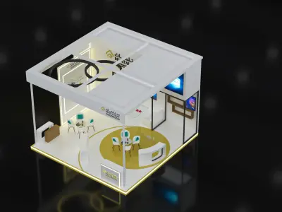 booth 6x6 open 3 side  3D model