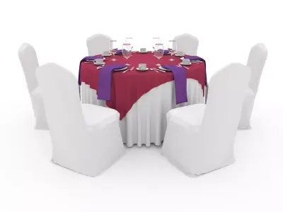 Banquet Table and Chair 23 3D model