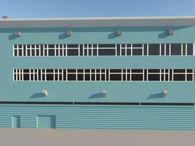 Industrial Buildings Low-poly 3D model