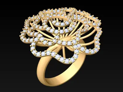 Diamond Ring - Womens Rings - N3782 3D print model