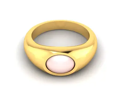 Solitaire Engagement Wedding Ring 3D print model