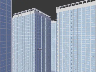 Realistic Building modern skyscraper in city 3D model