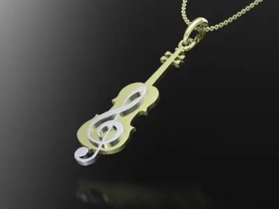 violin pendant  3D print model