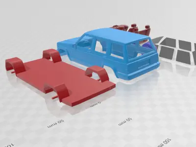 Jeep Cherokee XJ 2000 - Separate Parts STL Model 3D print model